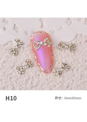 3pcs nail jewelry bow knot diamond rhinestone super flash Japanese net red hot nail decoration pearl diamond jewelry