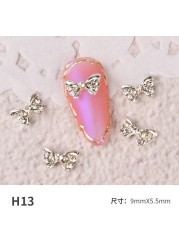 3pcs nail jewelry bow knot diamond rhinestone super flash Japanese net red hot nail decoration pearl diamond jewelry