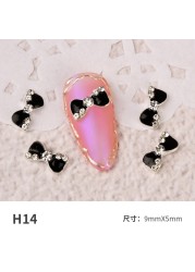 3pcs nail jewelry bow knot diamond rhinestone super flash Japanese net red hot nail decoration pearl diamond jewelry