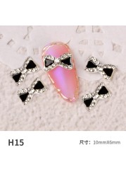 3pcs nail jewelry bow knot diamond rhinestone super flash Japanese net red hot nail decoration pearl diamond jewelry