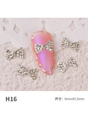 3pcs nail jewelry bow knot diamond rhinestone super flash Japanese net red hot nail decoration pearl diamond jewelry