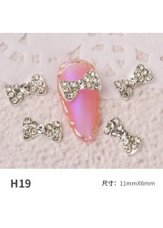 3pcs nail jewelry bow knot diamond rhinestone super flash Japanese net red hot nail decoration pearl diamond jewelry