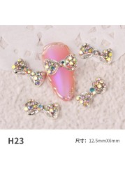 3pcs nail jewelry bow knot diamond rhinestone super flash Japanese net red hot nail decoration pearl diamond jewelry