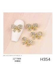 3pcs new nail art butterfly combined with gold jewelry hollow metal love rhinestone super flash butterfly nail decoration drill