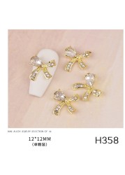 3pcs new nail art butterfly combined with gold jewelry hollow metal love rhinestone super flash butterfly nail decoration drill