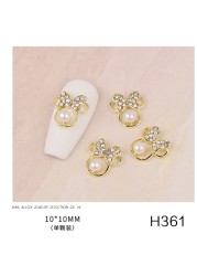 3pcs new nail art butterfly combined with gold jewelry hollow metal love rhinestone super flash butterfly nail decoration drill