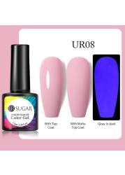 ur sugar 7.5ml luminous gel nail polish glow in the dark color semi permanent soak off uv varnish gel fluorescent nails art