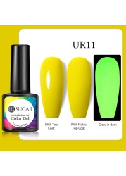 ur sugar 7.5ml luminous gel nail polish glow in the dark color semi permanent soak off uv varnish gel fluorescent nails art