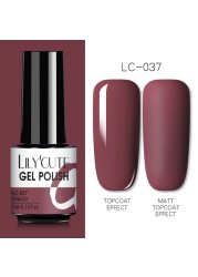 LILYCUTE 7ml UV Nail Gel Polish Autumn Winter Color Semi Permanent Matte Top Coat Necessary Soak Off UV LED Nail Art Gel Varnish