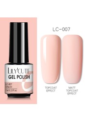 LILYCUTE 7ml UV Nail Gel Polish Autumn Winter Color Semi Permanent Matte Top Coat Necessary Soak Off UV LED Nail Art Gel Varnish