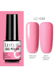 LILYCUTE 7ml UV Nail Gel Polish Autumn Winter Color Semi Permanent Matte Top Coat Necessary Soak Off UV LED Nail Art Gel Varnish