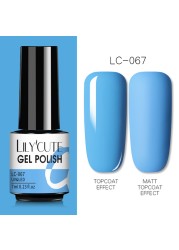 LILYCUTE 7ml UV Nail Gel Polish Autumn Winter Color Semi Permanent Matte Top Coat Necessary Soak Off UV LED Nail Art Gel Varnish