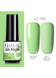 LILYCUTE 7ml UV Nail Gel Polish Autumn Winter Color Semi Permanent Matte Top Coat Necessary Soak Off UV LED Nail Art Gel Varnish