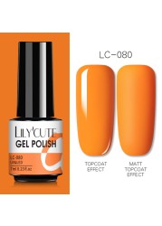 LILYCUTE 7ml UV Nail Gel Polish Autumn Winter Color Semi Permanent Matte Top Coat Necessary Soak Off UV LED Nail Art Gel Varnish