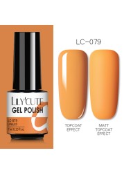 LILYCUTE 7ml UV Nail Gel Polish Autumn Winter Color Semi Permanent Matte Top Coat Necessary Soak Off UV LED Nail Art Gel Varnish