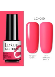 LILYCUTE 7ml UV Nail Gel Polish Autumn Winter Color Semi Permanent Matte Top Coat Necessary Soak Off UV LED Nail Art Gel Varnish