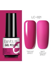 LILYCUTE 7ml UV Nail Gel Polish Autumn Winter Color Semi Permanent Matte Top Coat Necessary Soak Off UV LED Nail Art Gel Varnish