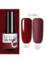 LILYCUTE 7ml UV Nail Gel Polish Autumn Winter Color Semi Permanent Matte Top Coat Necessary Soak Off UV LED Nail Art Gel Varnish