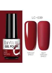 LILYCUTE 7ml UV Nail Gel Polish Autumn Winter Color Semi Permanent Matte Top Coat Necessary Soak Off UV LED Nail Art Gel Varnish