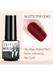 LILYCUTE 7ml UV Nail Gel Polish Autumn Winter Color Semi Permanent Matte Top Coat Necessary Soak Off UV LED Nail Art Gel Varnish