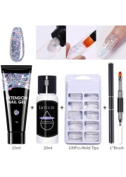 LILYCUTE Nail Gel Extension Manicure Kit For Nail UV Gel Kit Gel Nail Brush Quick Extension Nail Extension Tool Kit