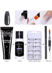 LILYCUTE Nail Gel Extension Manicure Kit For Nail UV Gel Kit Gel Nail Brush Quick Extension Nail Extension Tool Kit