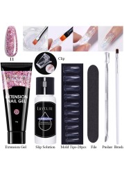 LILYCUTE Nail Gel Extension Manicure Kit For Nail UV Gel Kit Gel Nail Brush Quick Extension Nail Extension Tool Kit