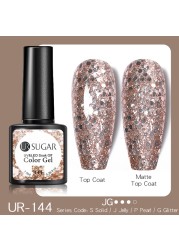 ur sugar caramel color gold sequins gel nail polish for manicure brown chocolate soak off uv gel nail varnish nail art design