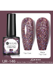 ur sugar caramel color gold sequins gel nail polish for manicure brown chocolate soak off uv gel nail varnish nail art design