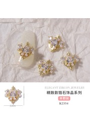 3pcs New nail art zircon metal jewelry with the same love net red butterfly color retaining nail diamond buttons necklace