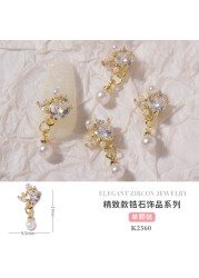 3pcs New nail art zircon metal jewelry with the same love net red butterfly color retaining nail diamond buttons necklace
