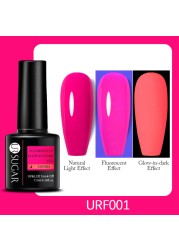 ur sugar 7.5ml neon luminous gel nail polish green fluorescent glow in the dark semi permanent soak off uv gel nail art varnish