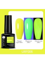 ur sugar 7.5ml neon luminous gel nail polish green fluorescent glow in the dark semi permanent soak off uv gel nail art varnish