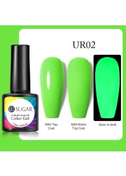 ur sugar 7.5ml neon luminous gel nail polish green fluorescent glow in the dark semi permanent soak off uv gel nail art varnish