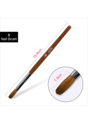 Acrylic Nail Brush Kolinsky Sable UV Nail Gel Crystal Nail Brush Painting Drawing Carving Dotting Pen DIY Nail Design Brushes