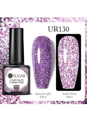 UR SUGAR 7.5ml Purple Series Gel Nail Polish Reflective Laser Gel Glitter Semi Permanent Lamp Varnish Soak Off Nail Art Design