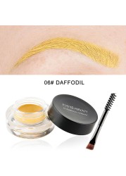 12 Colors Super Waterproof Eyebrow Cream Professional Black Color Eyebrow Gel Eyebrow Tint Long Lasting With Makeup Brush