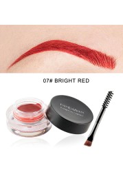 12 Colors Super Waterproof Eyebrow Cream Professional Black Color Eyebrow Gel Eyebrow Tint Long Lasting With Makeup Brush