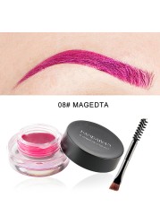 12 Colors Super Waterproof Eyebrow Cream Professional Black Color Eyebrow Gel Eyebrow Tint Long Lasting With Makeup Brush