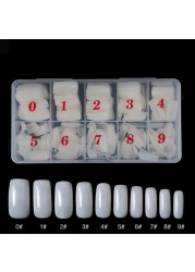 500pcs/box False Nails False Nail Tips Full Cover Colorful Nails Nail Tips Acrylic Transparent Nail Capsules French Manicure