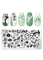 Nail Stamping Plates Natural Animal Snake Scale Flower Grass Tree Theme Image Template Nail Art Template Decoration 42 Designs