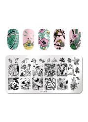 Nail Stamping Plates Natural Animal Snake Scale Flower Grass Tree Theme Image Template Nail Art Template Decoration 42 Designs