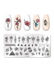 Nail Stamping Plates Natural Animal Snake Scale Flower Grass Tree Theme Image Template Nail Art Template Decoration 42 Designs