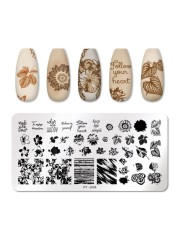 Nail Stamping Plates Natural Animal Snake Scale Flower Grass Tree Theme Image Template Nail Art Template Decoration 42 Designs