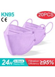 Kn95 Mask Lovely Disposable Girl Mask 4 Layer Dust Mask Filter Fish Shape FFP2 Children Mask Disposable Black Face Mask