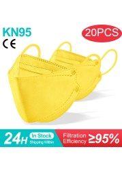 Kn95 Mask Lovely Disposable Girl Mask 4 Layer Dust Mask Filter Fish Shape FFP2 Children Mask Disposable Black Face Mask