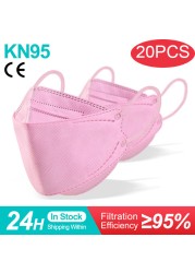 Kn95 Mask Lovely Disposable Girl Mask 4 Layer Dust Mask Filter Fish Shape FFP2 Children Mask Disposable Black Face Mask