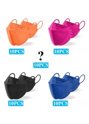 Kn95 Mask Lovely Disposable Girl Mask 4 Layer Dust Mask Filter Fish Shape FFP2 Children Mask Disposable Black Face Mask