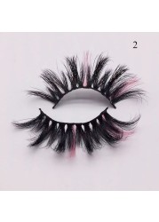 Colorful Mink Eyelash 18-25mm Color Lashes Natural Fluffy False Lashes Bulk Colored Fake Eyelashes for Cosplay Dramatic Makeup