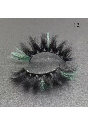 Colorful Mink Eyelash 18-25mm Color Lashes Natural Fluffy False Lashes Bulk Colored Fake Eyelashes for Cosplay Dramatic Makeup